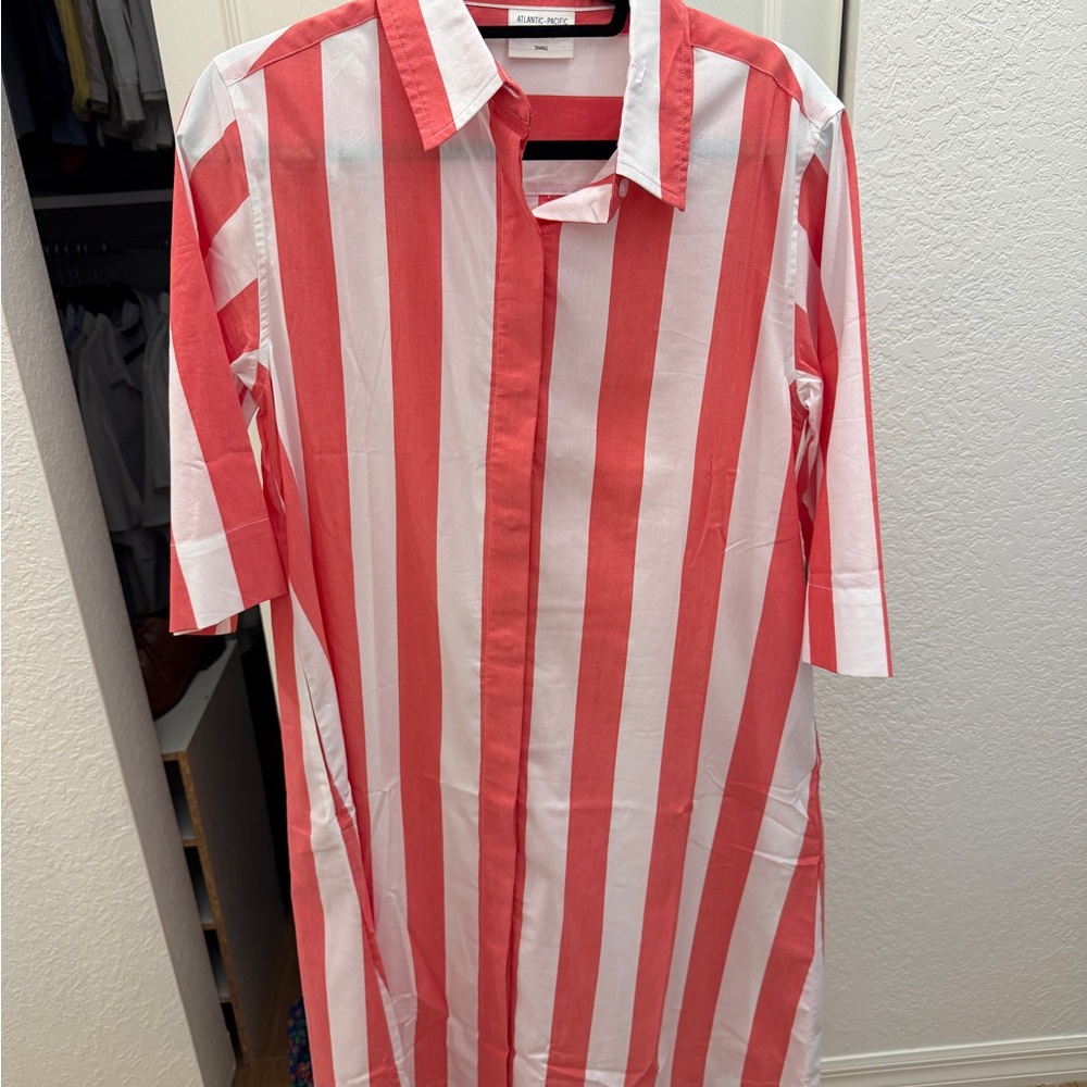 Lake Pajamas Red and White Striped Dress
